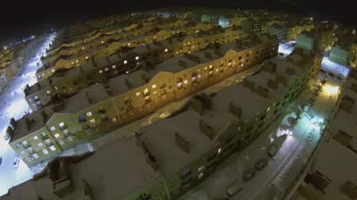 samara urban sector with identical houses of koshelev project at winter