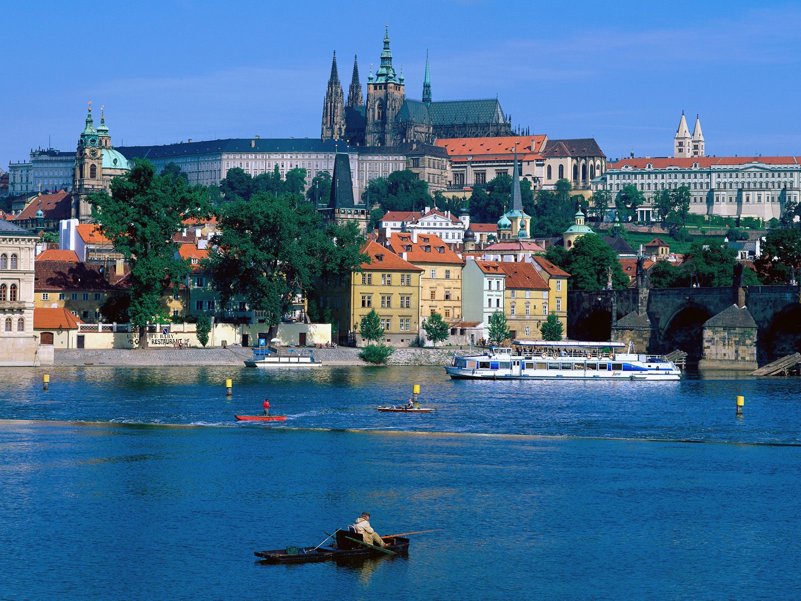Sightseeing by a River Prague Czech Republic
