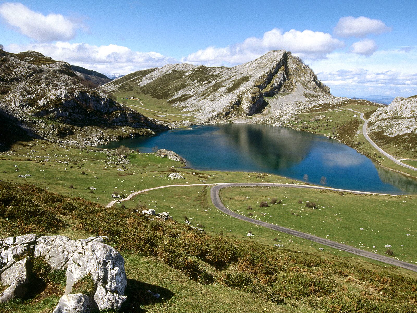 Lake Enol Covadonga Picos de Europa National Park Asturias Spain