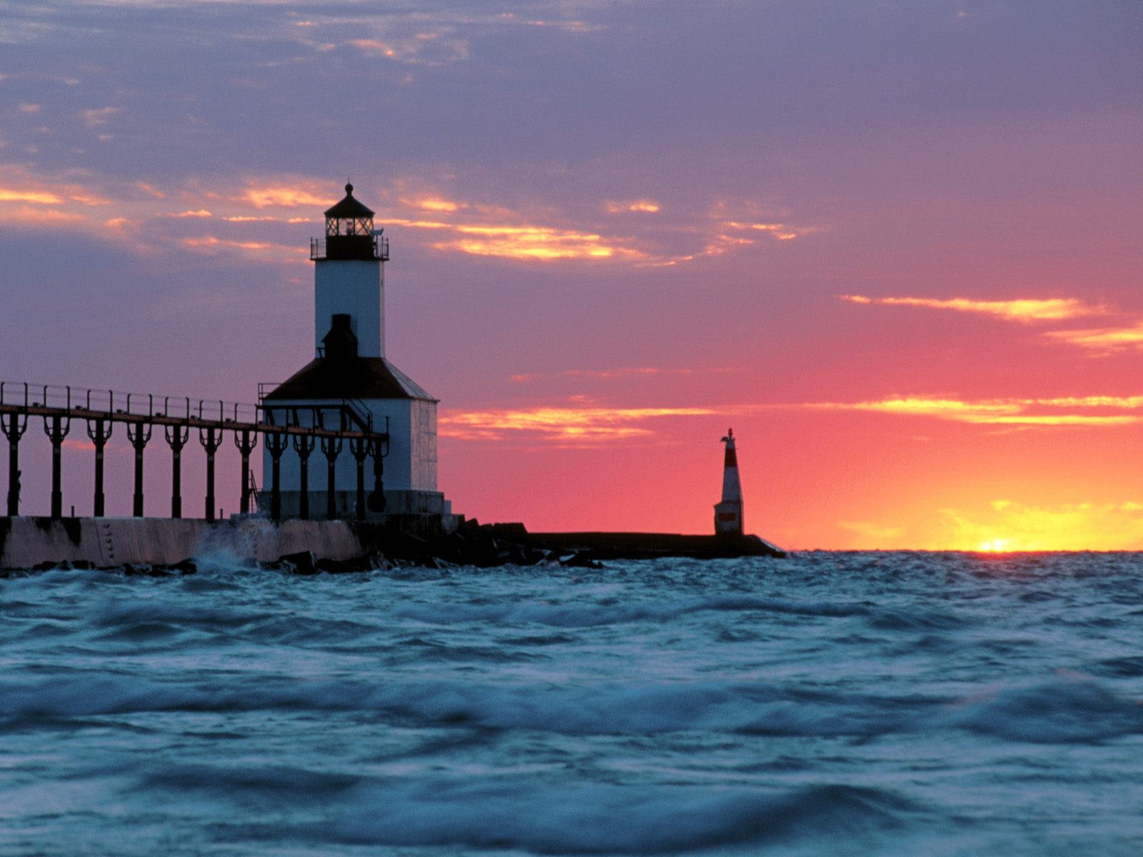 Michigan City East Pier Lighthouse Michigan City Indiana