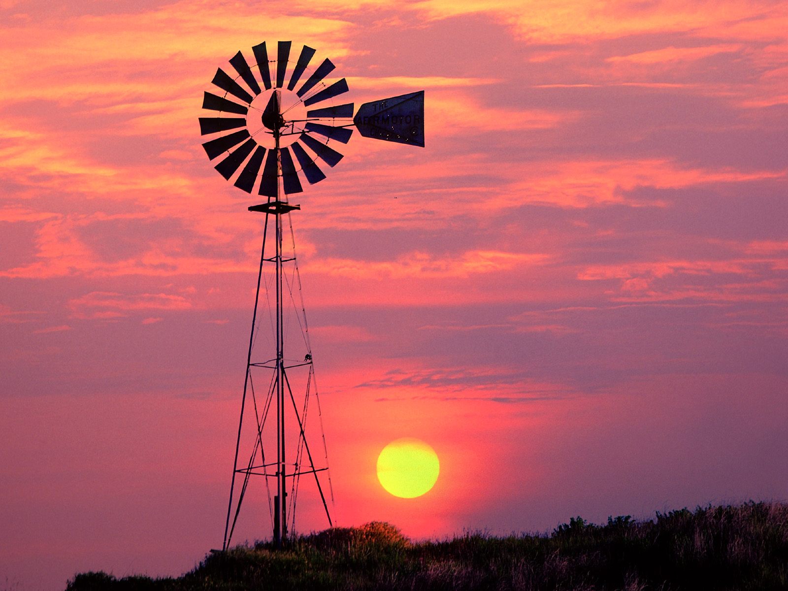 Windmill at Sunset Near Colfax Washington