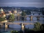 Prague Bridges Spanning the River Vltava Czech Republic