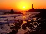 Golden Sunset over Pigeon Point San Mateo County California